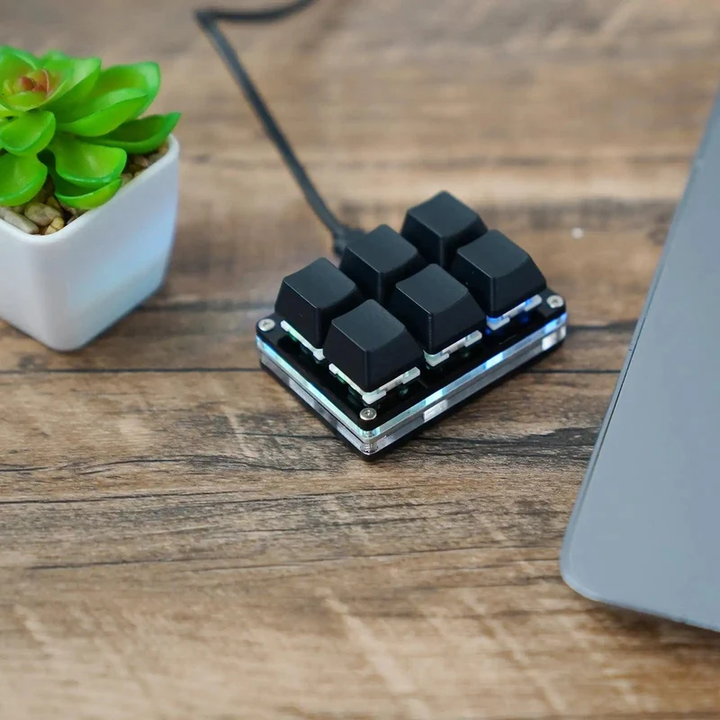 RGB 6 Tasten USB-Programmierung Makro Benutzerdefinierte Tastatur Kopieren Einfügen Mini-Taste Für Photoshop Gaming Tastatur Mechanische Macropad