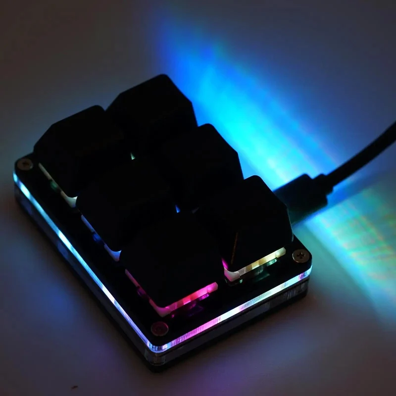 RGB 6 Tasten USB-Programmierung Makro Benutzerdefinierte Tastatur Kopieren Einfügen Mini-Taste Für Photoshop Gaming Tastatur Mechanische Macropad