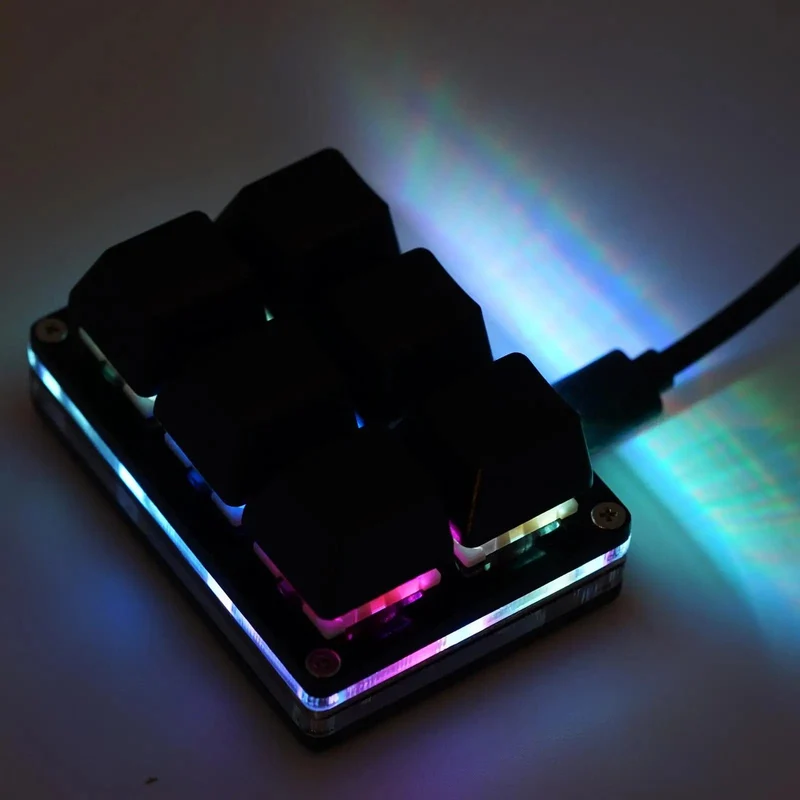 RGB 6 Tasten USB-Programmierung Makro Benutzerdefinierte Tastatur Kopieren Einfügen Mini-Taste Für Photoshop Gaming Tastatur Mechanische Macropad