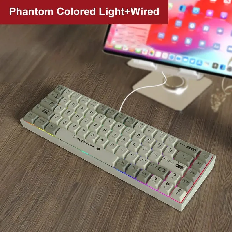 AJAZZ AK680 65 % mechanische Gaming-Tastatur, kabelgebunden, kabellos, Bluetooth, Gamer-Tastatur, Hot-Swap-Tastenkappendichtung für PC/Laptop