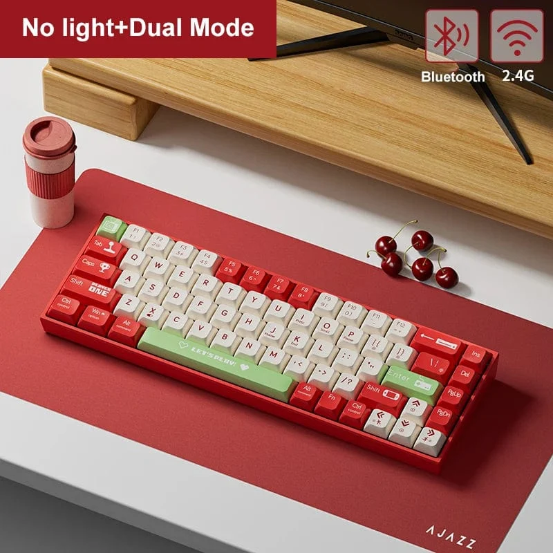 AJAZZ AK680 65 % mechanische Gaming-Tastatur, kabelgebunden, kabellos, Bluetooth, Gamer-Tastatur, Hot-Swap-Tastenkappendichtung für PC/Laptop
