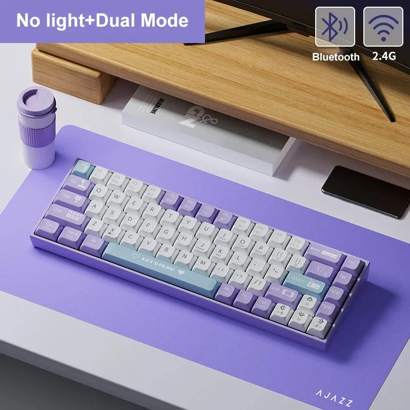 AJAZZ AK680 65 % mechanische Gaming-Tastatur, kabelgebunden, kabellos, Bluetooth, Gamer-Tastatur, Hot-Swap-Tastenkappendichtung für PC/Laptop