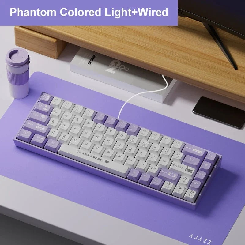 AJAZZ AK680 65 % mechanische Gaming-Tastatur, kabelgebunden, kabellos, Bluetooth, Gamer-Tastatur, Hot-Swap-Tastenkappendichtung für PC/Laptop