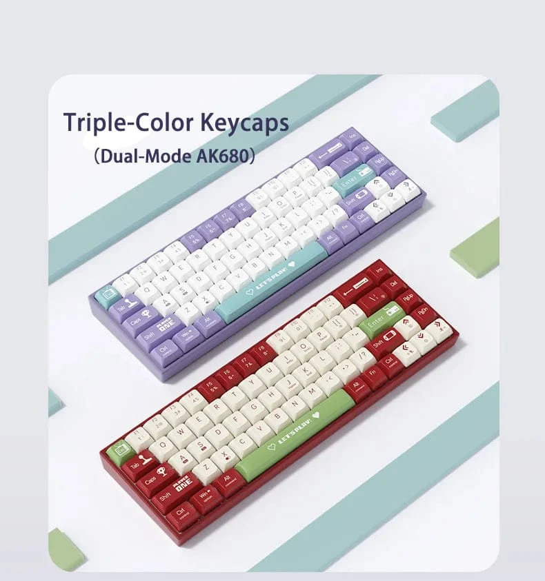 AJAZZ AK680 65 % mechanische Gaming-Tastatur, kabelgebunden, kabellos, Bluetooth, Gamer-Tastatur, Hot-Swap-Tastenkappendichtung für PC/Laptop