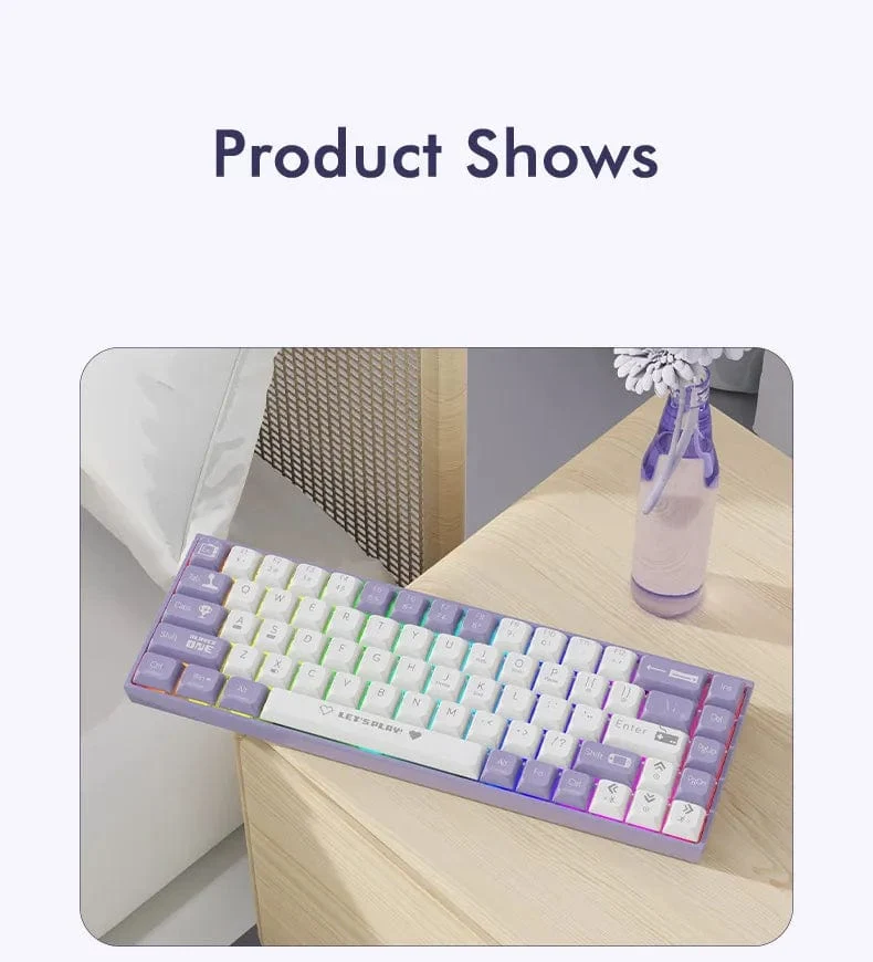 AJAZZ AK680 65 % mechanische Gaming-Tastatur, kabelgebunden, kabellos, Bluetooth, Gamer-Tastatur, Hot-Swap-Tastenkappendichtung für PC/Laptop