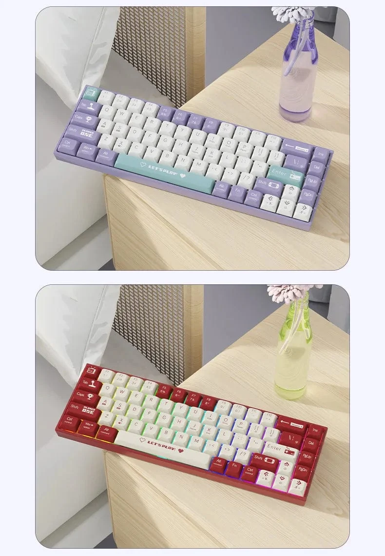 AJAZZ AK680 65 % mechanische Gaming-Tastatur, kabelgebunden, kabellos, Bluetooth, Gamer-Tastatur, Hot-Swap-Tastenkappendichtung für PC/Laptop
