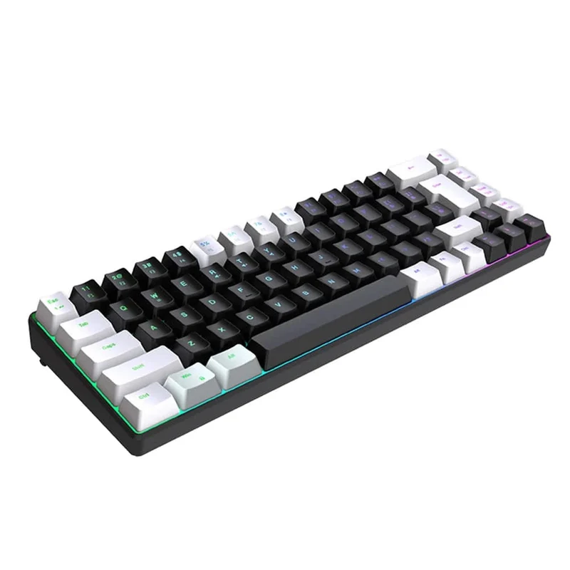 Gaming-Tastatur, 68 Tasten, kabelgebundene Computertastatur, mechanische Tastatur mit RGB-Hintergrundbeleuchtung, Tastatur für PC, Laptop, Gamer
