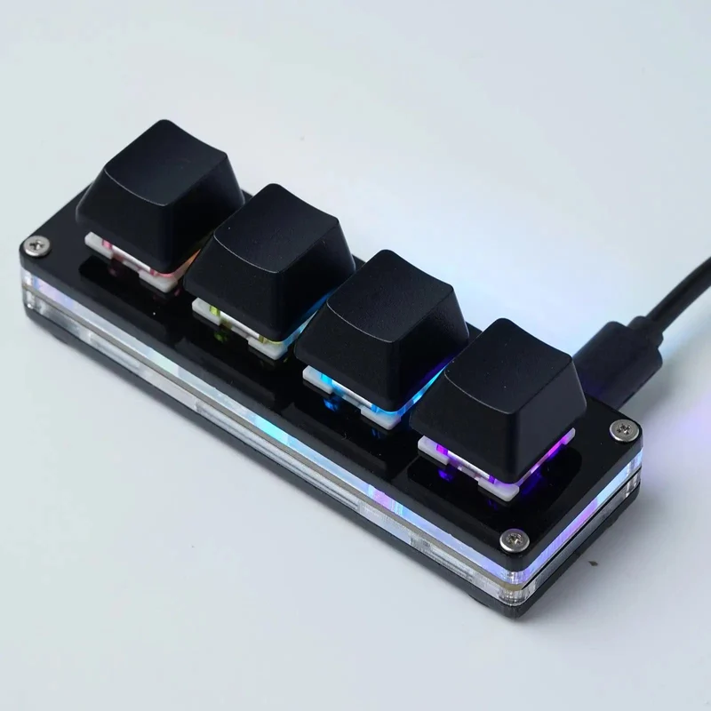 USB-Programmiermakro Benutzerdefinierte Tastatur 4-Tasten-RGB-Kopieren Einfügen Ausschneiden Für Photoshop Gaming-Tastatur Mechanisches Mini-Makropad
