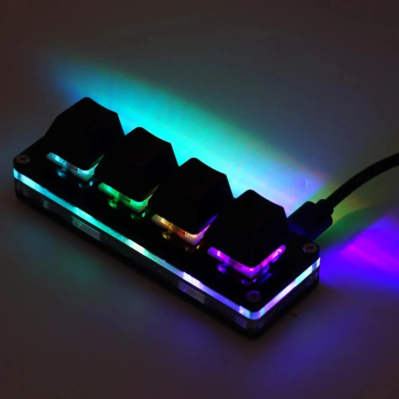 USB-Programmiermakro Benutzerdefinierte Tastatur 4-Tasten-RGB-Kopieren Einfügen Ausschneiden Für Photoshop Gaming-Tastatur Mechanisches Mini-Makropad