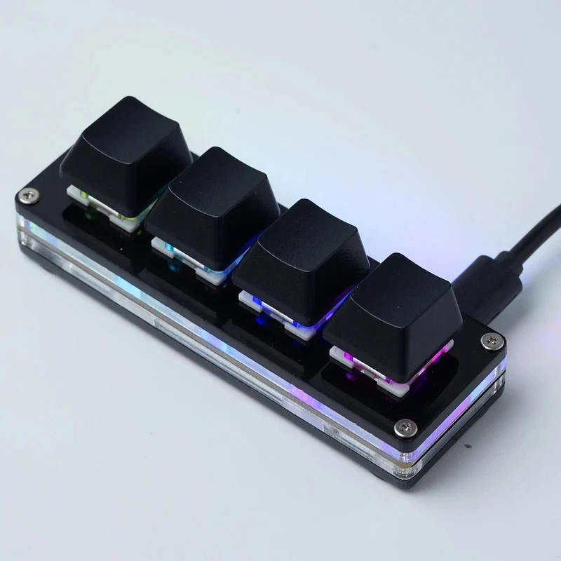 USB-Programmiermakro Benutzerdefinierte Tastatur 4-Tasten-RGB-Kopieren Einfügen Ausschneiden Für Photoshop Gaming-Tastatur Mechanisches Mini-Makropad