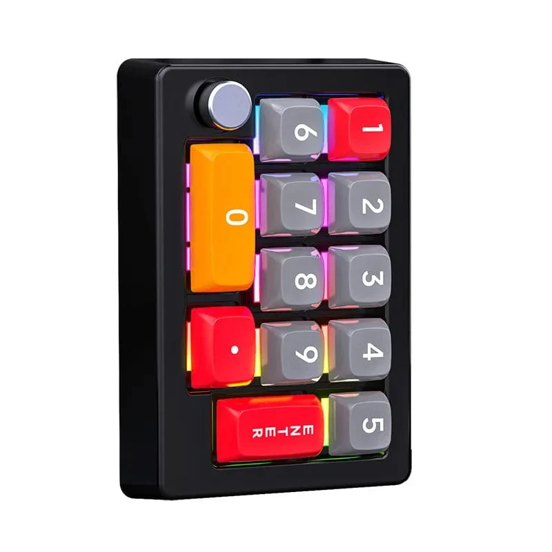 13-Tasten-Makro-programmierbare, vollständig im laufenden Betrieb austauschbare mechanische Schalter, 7-Farben-RGB-Licht, Mini-Gaming-Tastatur