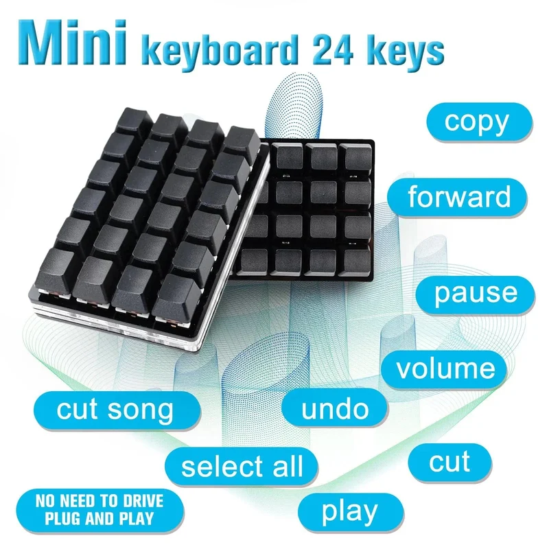 Mini USB Custom Mechanische Tastatur 2/3/4/6/9/12/16/24 Tasten Gaming Tastatur Sayo Gerät Tastenkombination Programmierbare Tastatur Tasten Makro