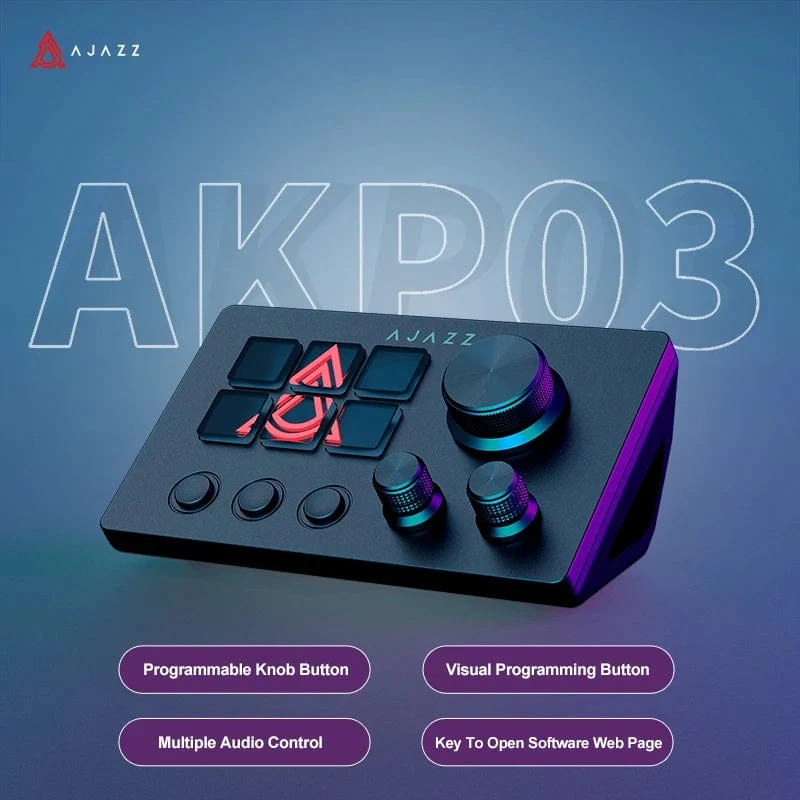 Ajazz AKP03E Programmierbare visuelle Makrotastatur Mechanische Gaming-Tastatur Benutzerdefinierte Mini-Tastentastatur für mehrere Szenarien
