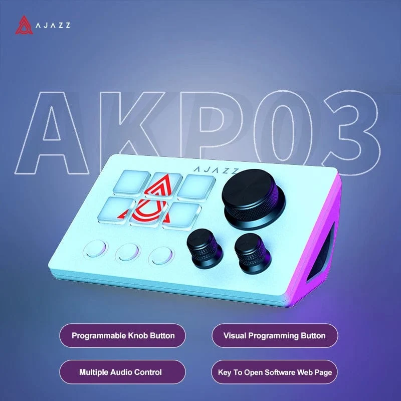 Ajazz AKP03E Programmierbare visuelle Makrotastatur Mechanische Gaming-Tastatur Benutzerdefinierte Mini-Tastentastatur für mehrere Szenarien