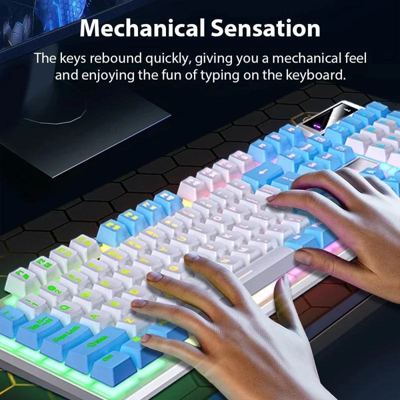 K500 Kabelgebundene Gaming-Tastatur Mechanische Sensation Laptop-Desktops PC Computer Bürozubehör 104 Tasten RGB-Hintergrundbeleuchtung Tastaturen