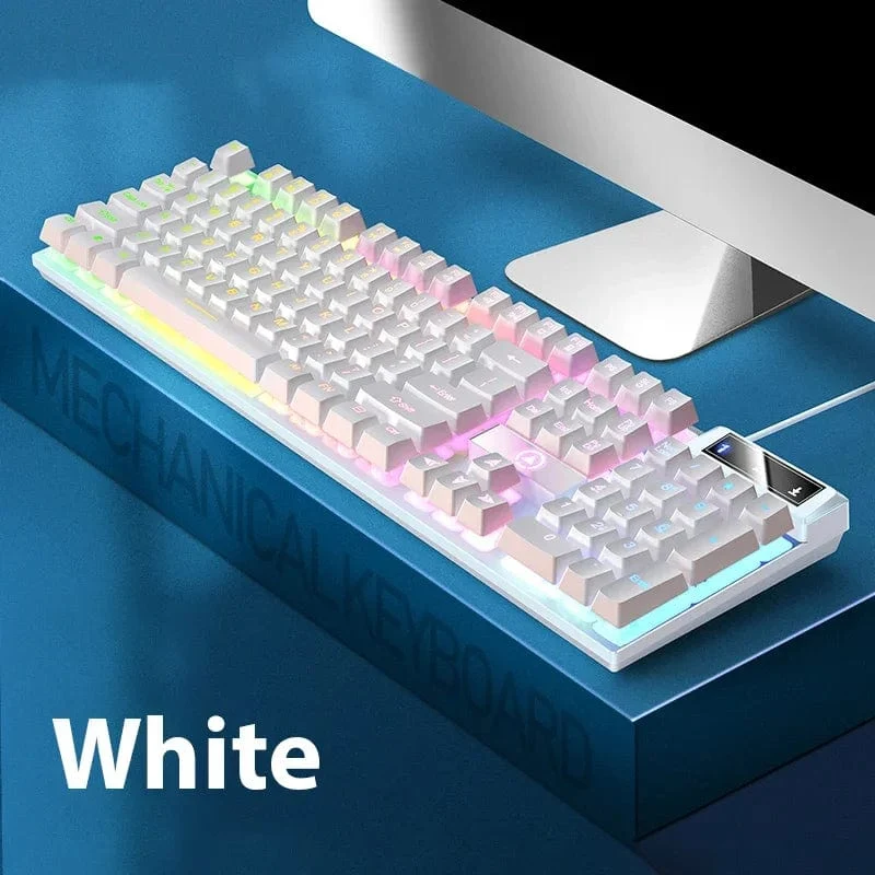 K500 Kabelgebundene Gaming-Tastatur Mechanische Sensation Laptop-Desktops PC Computer Bürozubehör 104 Tasten RGB-Hintergrundbeleuchtung Tastaturen