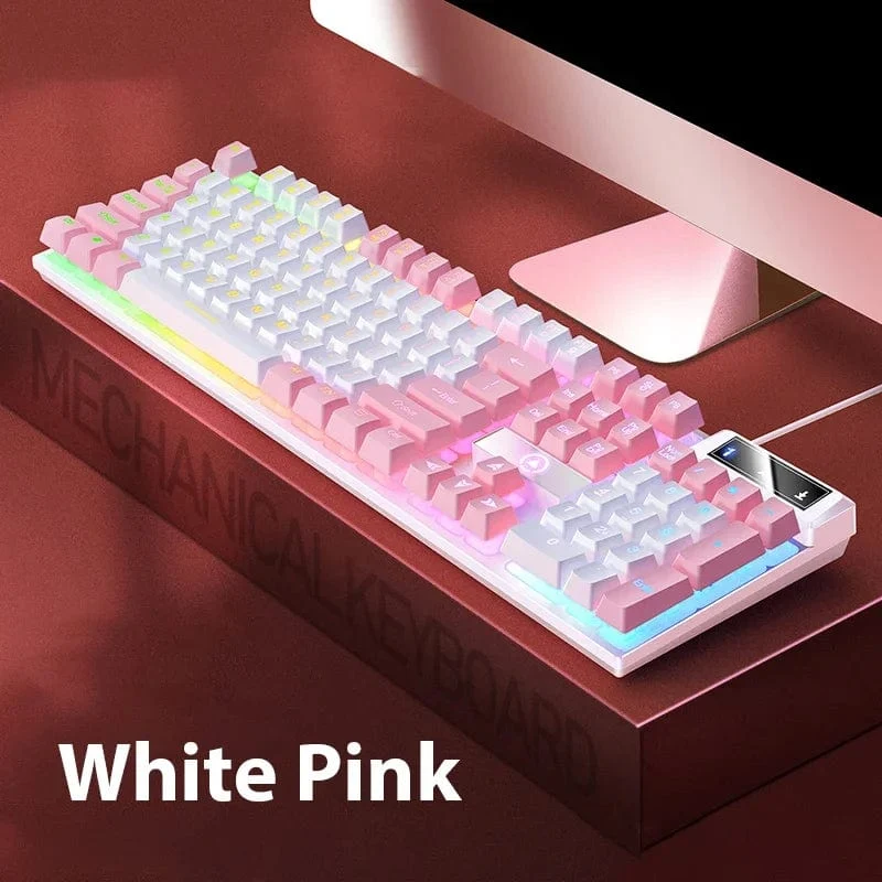 K500 Kabelgebundene Gaming-Tastatur Mechanische Sensation Laptop-Desktops PC Computer Bürozubehör 104 Tasten RGB-Hintergrundbeleuchtung Tastaturen