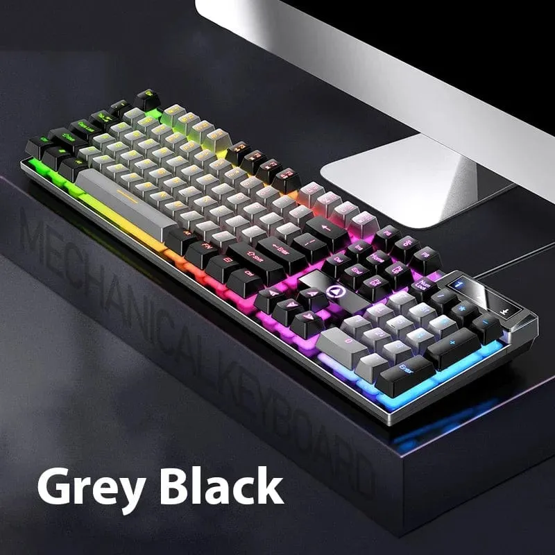 K500 Kabelgebundene Gaming-Tastatur Mechanische Sensation Laptop-Desktops PC Computer Bürozubehör 104 Tasten RGB-Hintergrundbeleuchtung Tastaturen