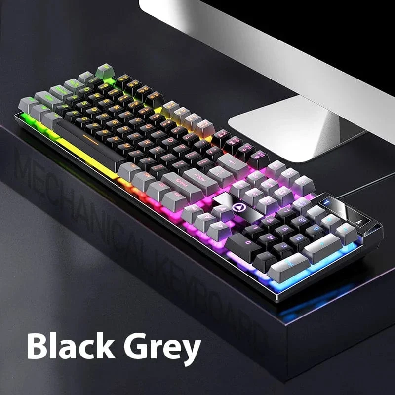 K500 Kabelgebundene Gaming-Tastatur Mechanische Sensation Laptop-Desktops PC Computer Bürozubehör 104 Tasten RGB-Hintergrundbeleuchtung Tastaturen