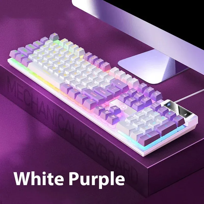 K500 Kabelgebundene Gaming-Tastatur Mechanische Sensation Laptop-Desktops PC Computer Bürozubehör 104 Tasten RGB-Hintergrundbeleuchtung Tastaturen