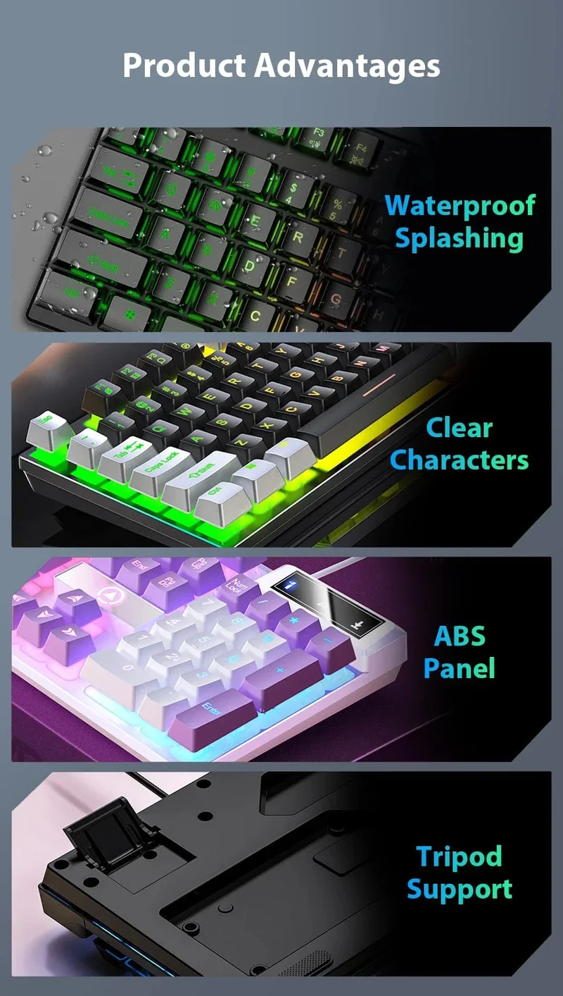 K500 Kabelgebundene Gaming-Tastatur Mechanische Sensation Laptop-Desktops PC Computer Bürozubehör 104 Tasten RGB-Hintergrundbeleuchtung Tastaturen