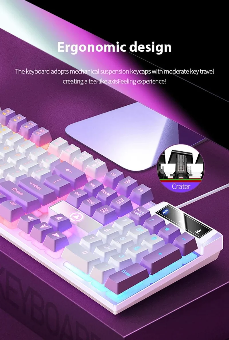 K500 Kabelgebundene Gaming-Tastatur Mechanische Sensation Laptop-Desktops PC Computer Bürozubehör 104 Tasten RGB-Hintergrundbeleuchtung Tastaturen