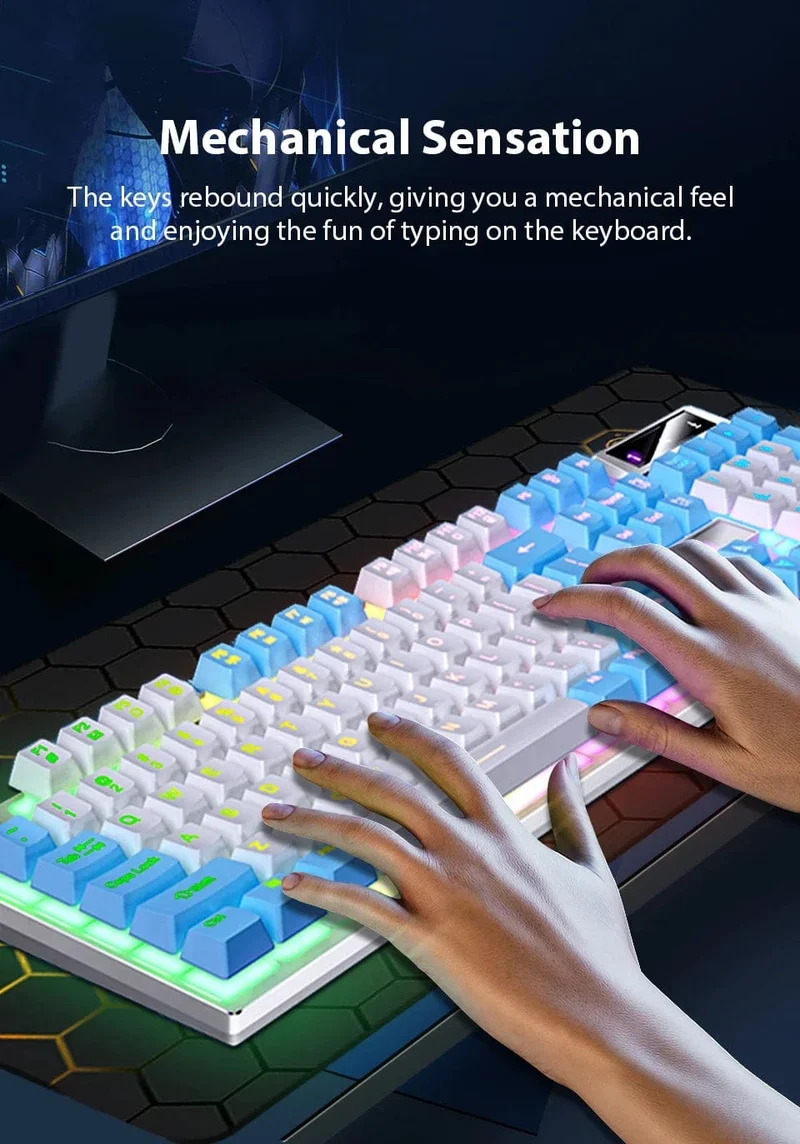 K500 Kabelgebundene Gaming-Tastatur Mechanische Sensation Laptop-Desktops PC Computer Bürozubehör 104 Tasten RGB-Hintergrundbeleuchtung Tastaturen
