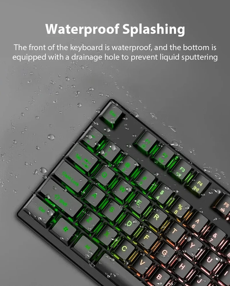 K500 Kabelgebundene Gaming-Tastatur Mechanische Sensation Laptop-Desktops PC Computer Bürozubehör 104 Tasten RGB-Hintergrundbeleuchtung Tastaturen