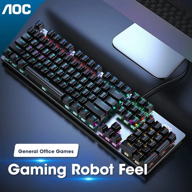 GK410 Mechanische Tastatur mit 104 Tasten und Hot-Swap-Metallplatte, RGB-Licht, Grün/Schwarz/Tee, Redaxis, berührungsfreie Gaming-Computertastatur