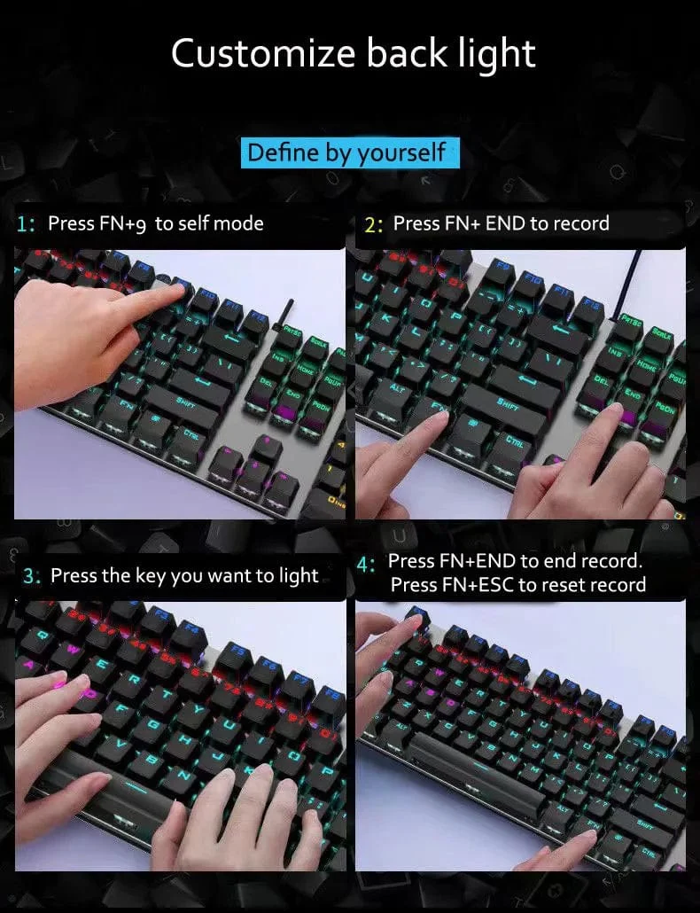 GK410 Mechanische Tastatur mit 104 Tasten und Hot-Swap-Metallplatte, RGB-Licht, Grün/Schwarz/Tee, Redaxis, berührungsfreie Gaming-Computertastatur