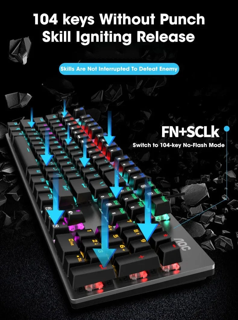 GK410 Mechanische Tastatur mit 104 Tasten und Hot-Swap-Metallplatte, RGB-Licht, Grün/Schwarz/Tee, Redaxis, berührungsfreie Gaming-Computertastatur