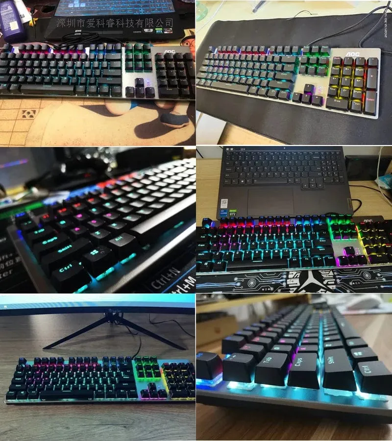 GK410 Mechanische Tastatur mit 104 Tasten und Hot-Swap-Metallplatte, RGB-Licht, Grün/Schwarz/Tee, Redaxis, berührungsfreie Gaming-Computertastatur