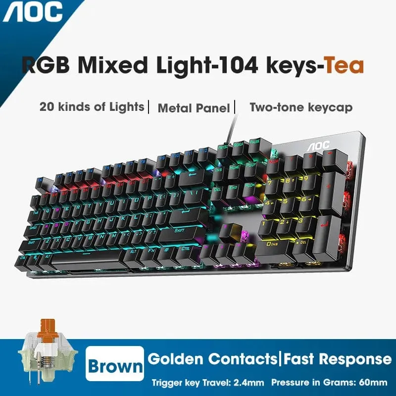 GK410 Mechanische Tastatur mit 104 Tasten und Hot-Swap-Metallplatte, RGB-Licht, Grün/Schwarz/Tee, Redaxis, berührungsfreie Gaming-Computertastatur