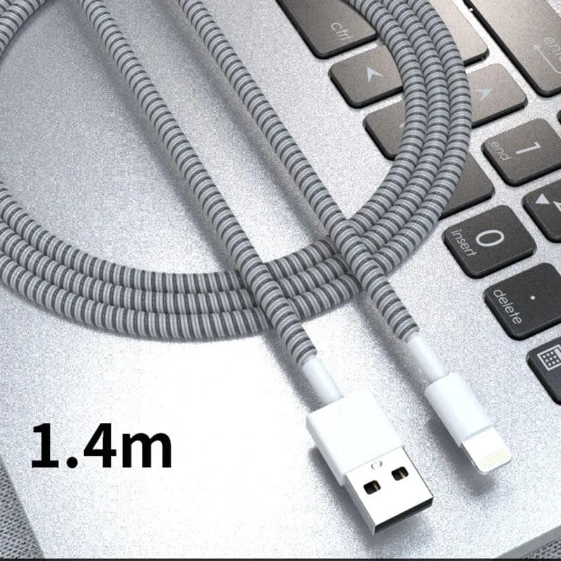 1.4 m farbiges Telefonkabel, Schutzseil, Bruchschutzfeder, Schutzseil für USB-Ladekabel, Kopfhörer, Datenspule
