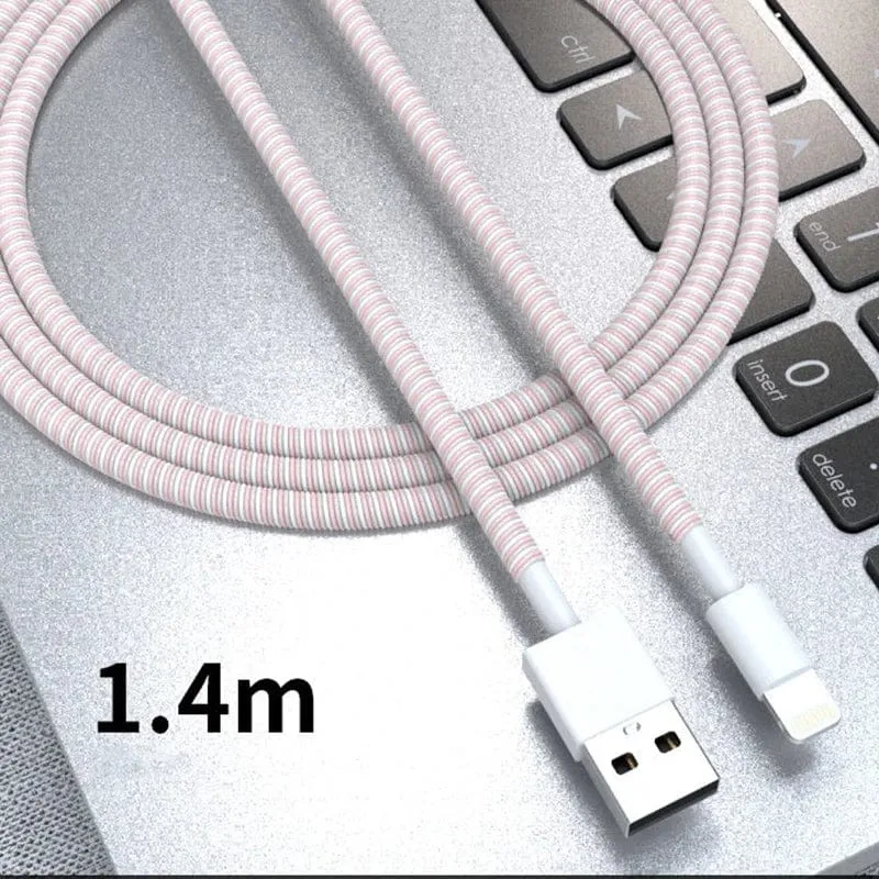 1.4 m farbiges Telefonkabel, Schutzseil, Bruchschutzfeder, Schutzseil für USB-Ladekabel, Kopfhörer, Datenspule