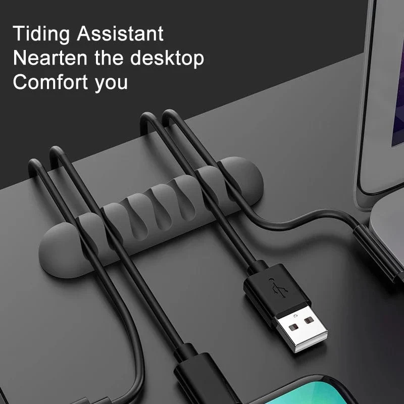 Intelligenter Kabelhalter aus Silikon, flexibler Kabelwickler, Draht-Organizer-Halter, Kabelmanagement-Clip für USB-Kopfhörer-Netzwerkkabel