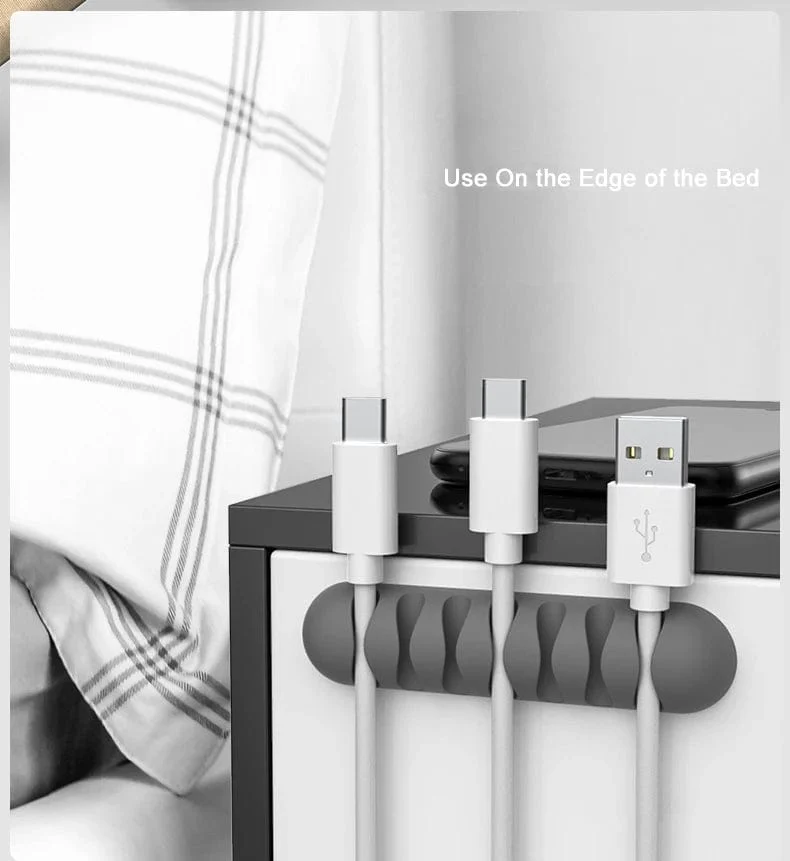 Intelligenter Kabelhalter aus Silikon, flexibler Kabelwickler, Draht-Organizer-Halter, Kabelmanagement-Clip für USB-Kopfhörer-Netzwerkkabel