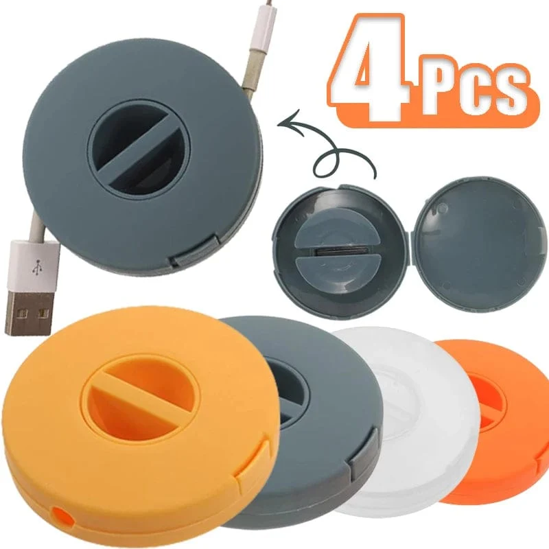 4/1 stücke Runde Management USB Ladekabel Kabel Tragbare Ladegerät Kabel Halter Clips Winder Versenkbare Flexible Linie Organizer