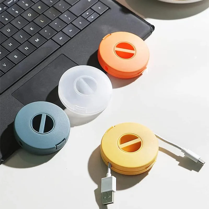 4/1 stücke Runde Management USB Ladekabel Kabel Tragbare Ladegerät Kabel Halter Clips Winder Versenkbare Flexible Linie Organizer