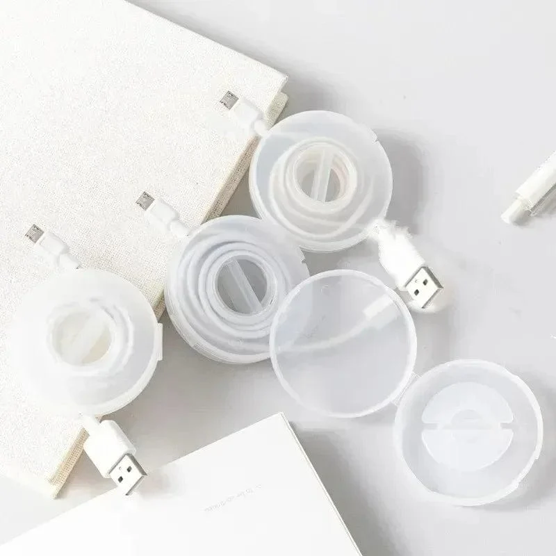 4/1 stücke Runde Management USB Ladekabel Kabel Tragbare Ladegerät Kabel Halter Clips Winder Versenkbare Flexible Linie Organizer