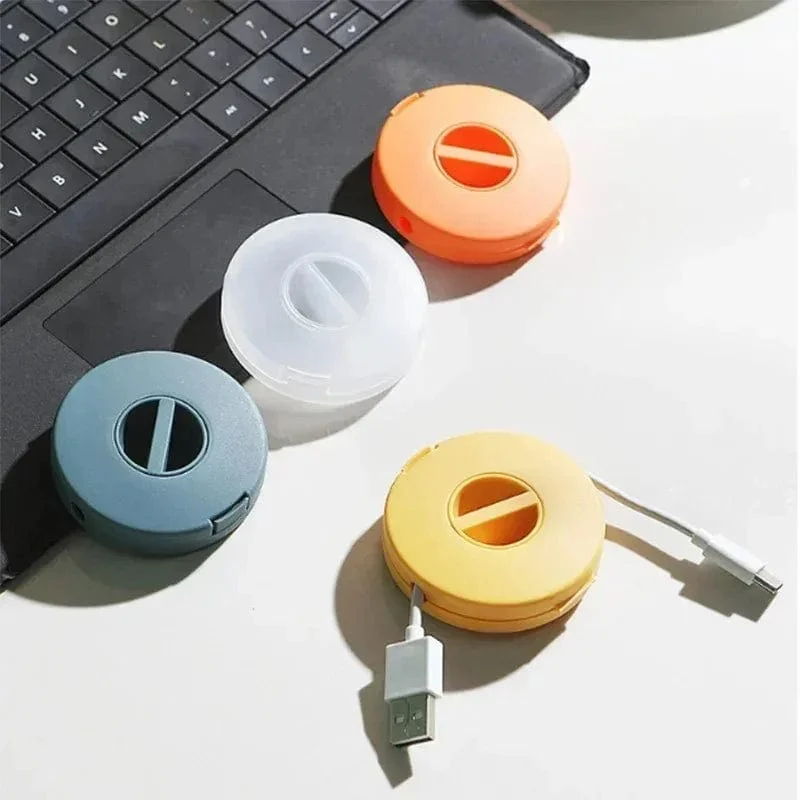 4/1 stücke Runde Management USB Ladekabel Kabel Tragbare Ladegerät Kabel Halter Clips Winder Versenkbare Flexible Linie Organizer