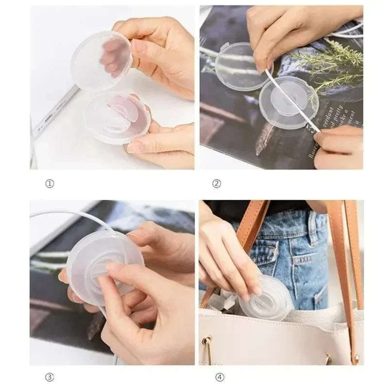 4/1 stücke Runde Management USB Ladekabel Kabel Tragbare Ladegerät Kabel Halter Clips Winder Versenkbare Flexible Linie Organizer