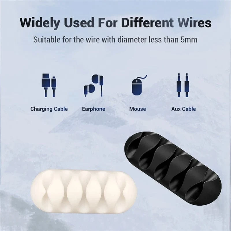 Silikon-USB-Kabel-Organizer, Kabelaufwicklung, Desktop-Ordnungsmanagement-Clips, Kabelhalter für Maus, Kopfhörer, Kabel-Organizer