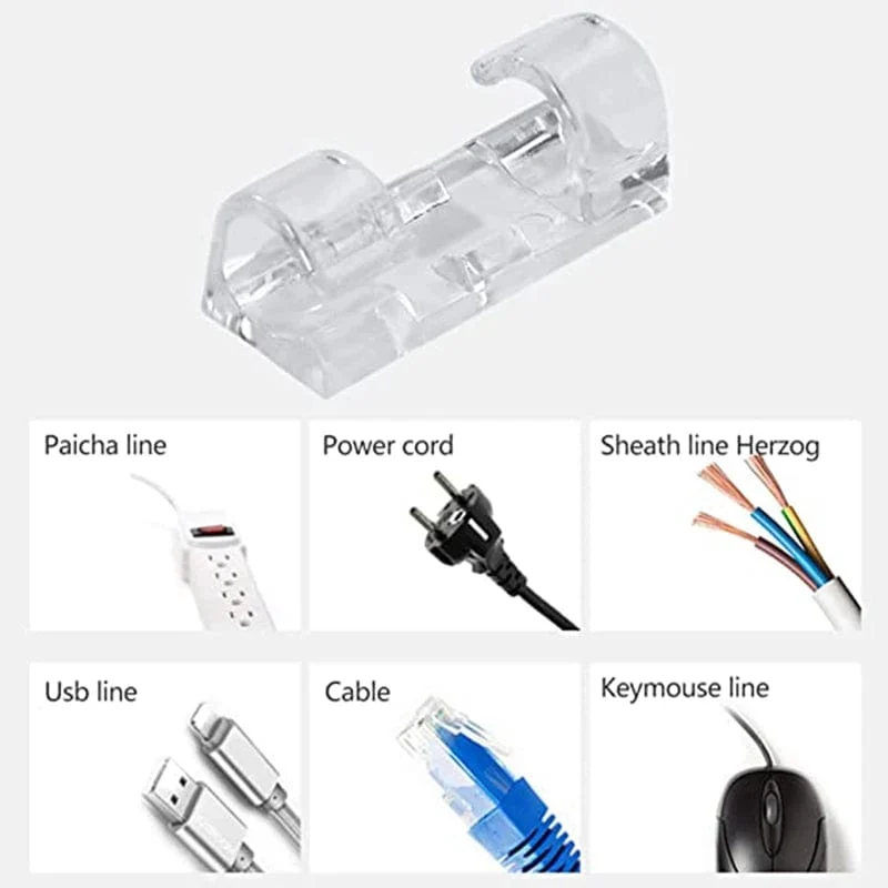 20 Stück Kabelclips Organizer Drop Wire Halter Kabelmanagement Selbstklebender Kabelmanager Feste Klemme Drahtwickler