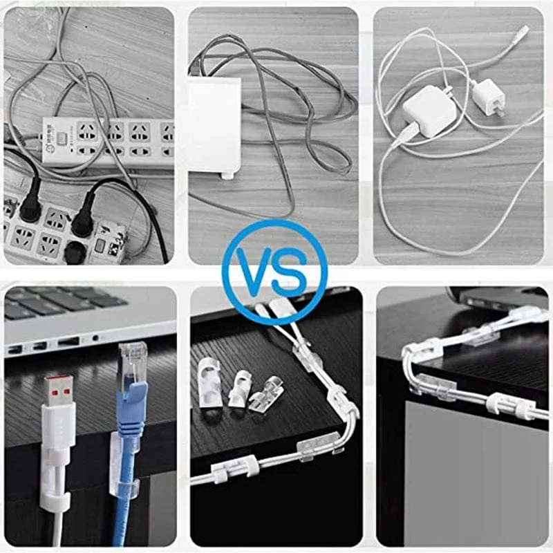 20 Stück Kabelclips Organizer Drop Wire Halter Kabelmanagement Selbstklebender Kabelmanager Feste Klemme Drahtwickler