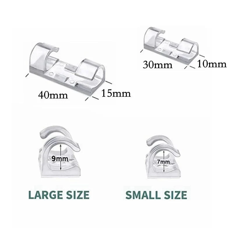 20 Stück Kabelclips Organizer Drop Wire Halter Kabelmanagement Selbstklebender Kabelmanager Feste Klemme Drahtwickler