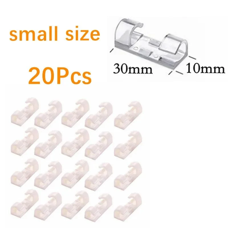 20 Stück Kabelclips Organizer Drop Wire Halter Kabelmanagement Selbstklebender Kabelmanager Feste Klemme Drahtwickler