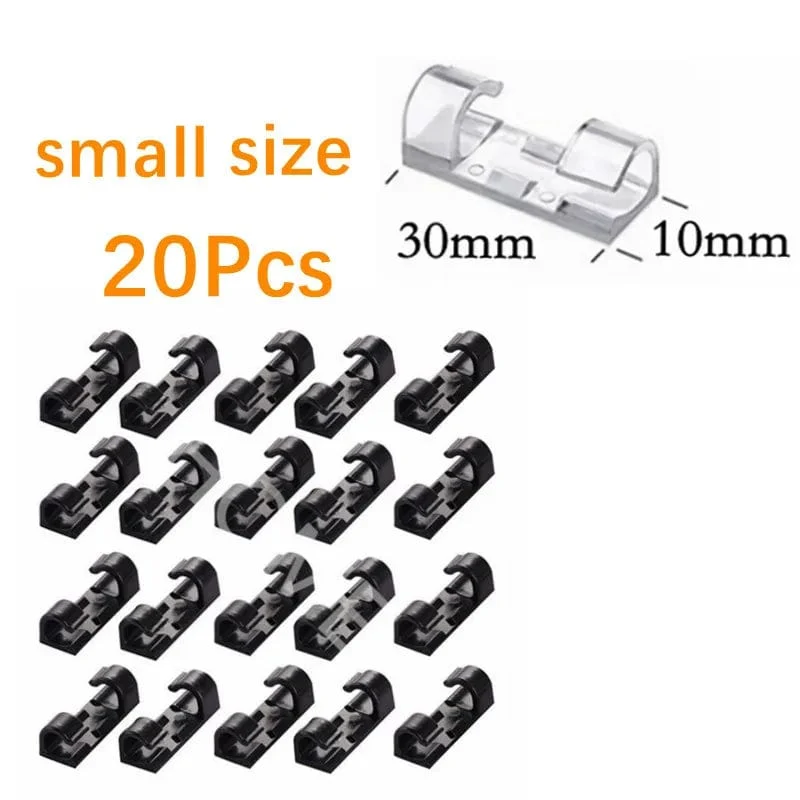20 Stück Kabelclips Organizer Drop Wire Halter Kabelmanagement Selbstklebender Kabelmanager Feste Klemme Drahtwickler