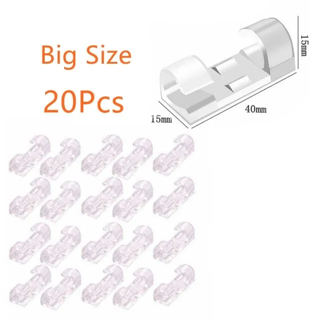 20 Stück Kabelclips Organizer Drop Wire Halter Kabelmanagement Selbstklebender Kabelmanager Feste Klemme Drahtwickler