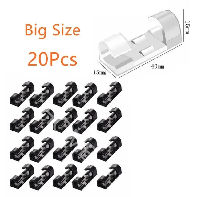 20 Stück Kabelclips Organizer Drop Wire Halter Kabelmanagement Selbstklebender Kabelmanager Feste Klemme Drahtwickler
